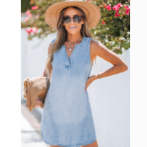 Cupshe Dresses & Skirts - Cupshe Blue Denim Dress